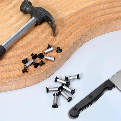 10 Pack Knife Handle Screws Hex Flat Head Pins Stainless Steel Rivets Fasteners For Blade Fixing With Adjustable Length shown