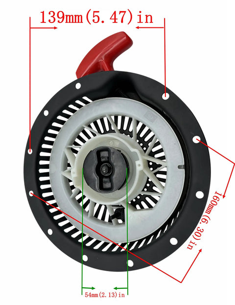Universal Pull Start Assembly For Honda And Clone 196cc To 224cc Portable Generators And Engines Fits 4 Bolt Or 6 Bolt Recoil Starters