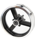 Electric Scooter Front Wheel Hub 10 Inch Aluminum Alloy Lightweight Replacement Part For M4 Commuting And Daily Rollin Riders 485g Durable Front Wheel Hub For Easy Installation And Smooth Rides, shown from front angle