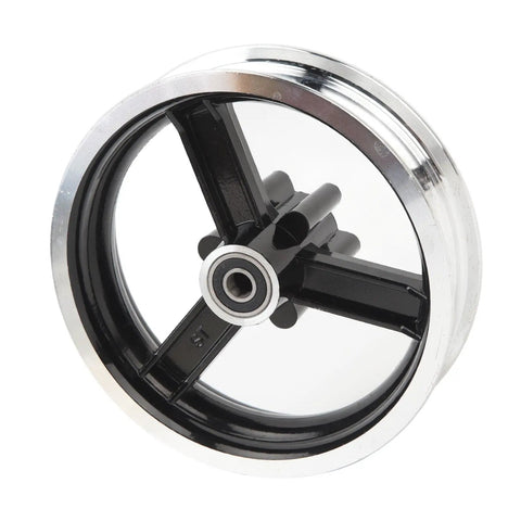 Electric Scooter Front Wheel Hub 10 Inch Aluminum Alloy Lightweight Replacement Part For M4 Commuting And Daily Rollin Riders 485g Durable Front Wheel Hub For Easy Installation And Smooth Rides, shown from front angle