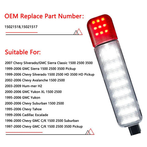 LED Door Courtesy Lights Kit For Chevy Silverado GMC Sierra Suburban Avalanche Hummer H2 Yukon Interior Door Panel Lighting Easy Plug And Play Upgrade For 1995 2009 Models with compatibility list and OEM part number