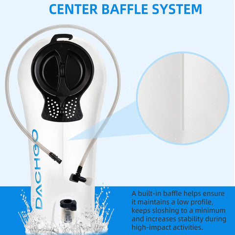 Hydration Bladder With 4 In 1 Cleaning Kit, 3L Capacity Water Reservoir with center baffle system, ergonomic handle, BPA free