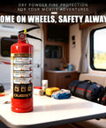 ABC Fire Extinguisher 2.5lb Portable Ready To Roll Home Kitchen Garage Vehicle Safety Kit For Truck Car And Boat Red Class A B C