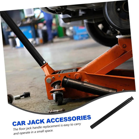 3 Ton Floor Jack Handle Replacement For Automotive Jacks That Fits Pittsburgh Floor Jack Parts And Other Horizontal Hydraulic Car Jacks For Easy Lifts And Smooth No Hassle Operation In Home Or Shop showing installed on orange floor jack in garage setting.