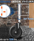 Spring Loaded Gate Caster Wheel 5 Inch Tough As Nails Heavy Duty Gate Wheel With 360 Degree Swivel For Outdoor Wooden Gates Fence Gates And Metal Tube Gates 220 Lb Capacity White 1 Pack attached to wooden gate