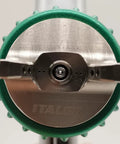 Front view of Italian Designed HVLP Spray Gun With 1.3mm Tip And 600ml Cup Ergonomic Palm Fit Handle Embedded Trigger Through Body