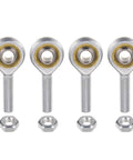 4 Pack M8 Rod End Bearing With Right Hand Thread M8x1.25 Self Lubricating Joint Includes Jam Nut Durable 45 Steel Ball For Flexible Mechanical Linkage And Motion Control, with nuts