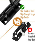 Comparison of Heavy Duty 2 Piece Black 4 Inch Slide Bolt Gate Latch Kit With Smooth Operation crafted from hardcore 304 stainless steel vs inferior design.