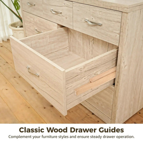 Two Pack Wood Drawer Slides Set Beech Wood Center Guide Track With Metal Brackets for drawers in natural beech furniture.