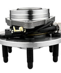 4WD Front Wheel Hub Assembly Fits 2015-2020 Chevy Suburban Tahoe And 2014-2018 Chevrolet Silverado 1500 GMC Sierra 1500 Yukon Yukon XL Cadillac Escalade XTS Wheel Hub Replacement, side view with ABS sensor and 6-bolt pattern