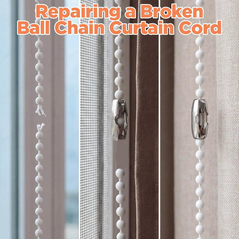 Stainless Steel Ball Chain Connectors For Window Blinds, 4.5mm Beaded Pull Cord Clips repairing ball chain curtain cord
