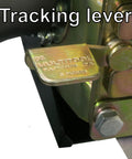 Close-up of the tracking lever on the Heavy Duty 2X48 Belt Bench Grinder Attachment With 8 Inch Contact Wheel.