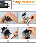 Installation of Ultra Durable Waterproof Housing Case for Action Camera Hero 5 6 7 Black, showcasing step by step procedure.