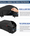 Cool Covertify Heavy Duty Winch Cover With Buckle, 600D Oxford Fabric Waterproof, showing hook and loop and top zipper designs.