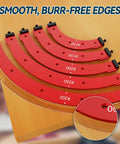 Hella Precise Pro Grade Aluminum Router Corner Radius Template Set Built For Seamless Cabinet Edge Molding, showing 5 red templates.