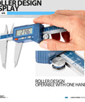 Hand using 8 Inch Digital Caliper IP54 Stainless Steel Water Resistant With Large LCD Display, Pro Grade Inch Metric Fraction Switch