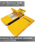 Spanish Display Construction Master 5 Foot Inch Fraction Calculator pocket guide in yellow hardcover
