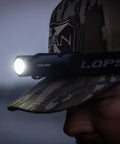 Hades Headlamp Go-To 1000 Lumen Rechargeable LED Weather Ready IPX4 Aluminum Body on cap, outdoor use
