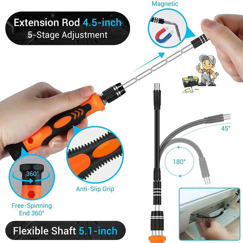 Awesome All In One Precision Screwdriver Set With Magnetic Bits For Phone Repair And Electronics Fix It Torx Hex Phillips Tools That Are Totally Sick And Super Useful For Any DIY Tech Job You Got Going On. 4.5-inch extension rod, flexible shaft
