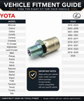 Heavy Duty Rear Differential Breather Plug For Toyota Tacoma Tundra 4Runner Camry Corolla Cressida Sequoia FJ Cruiser Pickup, vehicle fitment chart