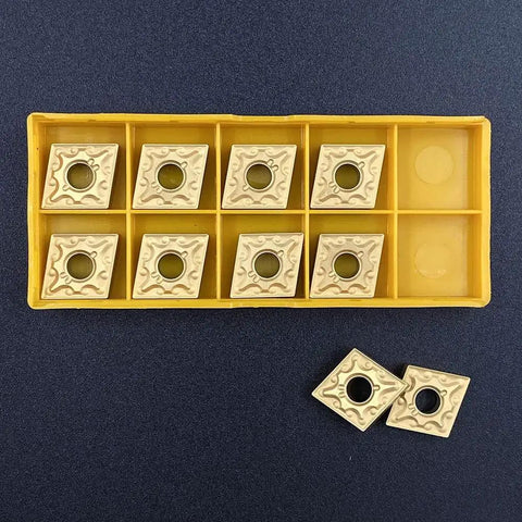 20 Pack CNMG431 Carbide Turning Inserts For Lathe Machining Steel And Stainless Steel With PVD Coating in yellow tray