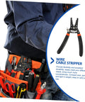 Slick Electrical Wire Stripper And Cable Cutter Pliers With Quick Grip Handles For Awg Cords in tool belt, compact size and lightweight.