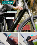 Removable battery on 26 Inch Electric Bike With 350W Brushless Motor Up To 20 MPH, 30 Mile Pedal Assist Range, Commuter Cruiser For City Rides