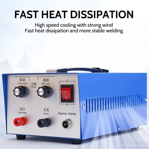 Handheld Pulse Arc Jewelry Welder Kit For Gold Silver Platinum And K Gold With Pro Grade Power, front panel and controls