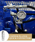 Heavy Duty Workhorse Stainless Steel Air Hose Coupler Quick Connect Pneumatic Fitting on pressure gauge equipment.