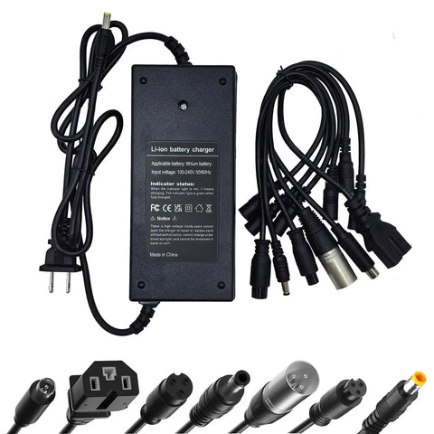 54.6V 4A Fast Universal Li-Ion Scooter Battery Charger For 13S 48V Packs, 100-240V AC Input, 3-Prong XLR 3-Pin Connector, One Battery At A Time Fast Charge, Safe 54.6V Output, Compatible With Most 13S E-Scooters