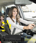 Driver experiencing Cadillac Chevrolet GMC Lane Departure Warning Seat Actuator in action for 2014-2020 models.