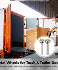 12 Pack One Point Eight Inch Garage Door Rollers With Four Point Seven Inch Stem shown with a truck loading door in the background