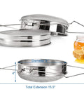 Stainless Steel Honey Strainer With Double Sieve For Beekeeping Gear, Mesh Filter Screen, 9 Inch Diameter, 4 Inch Depth, Rust Proof
