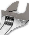 Close-up of adjustable tapered handle wrench with hex jaw for a secure grip ideal for DIY projects and home improvement garage tasks.