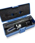 3-In-1 Honey Refractometer for Beekeepers With Brix, Moisture and Baume Readings, Factory Calibrated and Ready Out of the Box, Fast Accurate Measurements, No Guesswork, Portable ATC Kit With Glycerin Calibration to 78.8 Percent in blue case