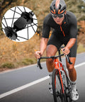 Cyclist on road with Speed And Cadence Sensor Bundle With Bluetooth 5.0 And ANT Plus Wireless Waterproof Design inset