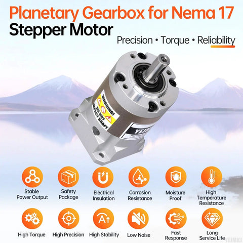 50 To 1 Planetary Gearbox For Nema 17 Stepper Motor Boosts Torque Fits 42 To 66 Mm Body Input Shaft 5 Mm Output Shaft 8 Mm