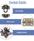 Retro Bronze Box Hinges And Latch Kit With Screws For Jewelry Boxes And Small Cabinets, DIY Craft Set details with latches, hinges, and screws.
