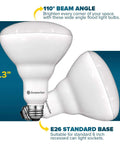 12 Pack BR40 LED Light Bulbs 13W Equal 85W 3500K Natural White 1400 Lumens Dimmable Flood For Recessed Can Lighting