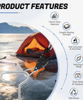 Heavy Duty Ice Anchor Tool Kit For Ice Fishing Shelter And Ice Houses with ice tent on frozen lake