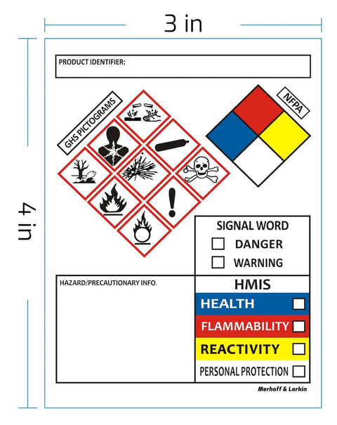 Keep Your Shop Floor Legit With Top Shelf Sds And Osha Compliant Chemical Safety Labels 4 By 3 Inches Featuring Complete Ghs Pictograms And Hmis Risk Ratings 100 Pack
