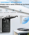 Heavy Duty Outdoor AC Disconnect Switch 30 Amp Pull Out Breaker For 120 240VAC Systems With UL Listing, rustproof design with hinged cover.