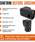 Heavy Duty 12V 30A 4-Pin Form A Relay, 1 Pack, Socket and Bracket Included, High Current Switching for Automotive Electronics and DIY Projects Ready for Easy Install, black relay