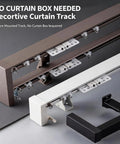 Wall Mount Curtain Rod Set With Wraparound Track And Double Aluminum Rails, 300cm white finish