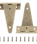 4 Pcs Flat T Hinges With Screws For Barn Gates, Wooden Boxes, Cabinet Doors And Windows, Vintage Decoration Hinge Hardware