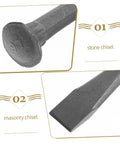 Heavy Duty Mason Chisel And Drawknife Wielding Kickass Carbon Steel For Rock Solid Brickwork And Sweet Wood Carving with stone and masonry chisels.