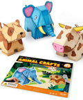 Fun DIY Cardboard Animal Toys 3D Coloring Puzzle Arts And Crafts Kit For Kids Ages 4 To 8 Paint Your Own Paper Model No Glue Needed