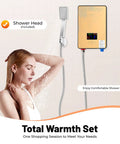 Heavy Duty Electric Tankless Water Heater With Instant Hot Shower Output Digital Touch Panel Wall Mount Design Energy Saving Tech Built Sick And No Sweat Operation Total Game Changer For Modern Home Plumbing Setup with shower head installation.
