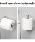 Two Pack Toilet Paper Holder For Bathroom Wall Mount In Brushed Stainless Steel Finish Heavy Duty Tissue Dispenser