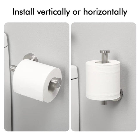 Two Pack Toilet Paper Holder For Bathroom Wall Mount In Brushed Stainless Steel Finish Heavy Duty Tissue Dispenser
